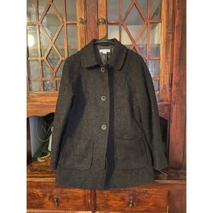 Pendleton Virgin Wool Mohair Blend Button Front Coat Jacket Womens Small